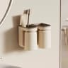 NoHole Wall Mounted Toothbrush Storage Rack With Mouthwash Cup  Bathroom Organizer  Toothbrush Hold 10