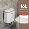 PressType Wall Mounted Trash Can 1216L With Lid For Bathroom And Kitchen 8