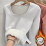 Womens Long Sleeve Thermal Underwear Top Square Collar Fleece Basic Pullover Winter Shirt 9
