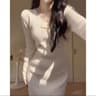 Elegant Red Crochet Knit Dress Vintage Bodycon Midi Dress Luxury Womens Knit Bodycon Dress 7