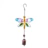 Hummingbird Dragonfly Wind Chime With Painted Glass Metal Art For Garden Decor 9
