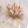 Pink White Dried Flower Pampas Bouquet  Boho Wedding Centerpiece Decor 10