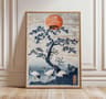 Vintage Japanese Crane Ukiyoe Wall Art Red Sun Pine Print 16