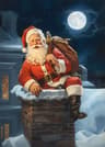 Classic Santa Claus Christmas Canvas Wall Art Festive Holiday Poster Decor 3