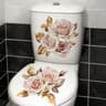 Elegant Golden Flower Toilet Sticker Waterproof Bathroom Cover Decal 9