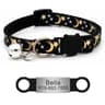 Personalized Reflective Star  Moon Cat Collar With Engraved ID Nameplate And Bell 7