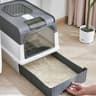 TravelEase Portable Collapsible Cat Litter Box With Splash Guard  Scoop 7
