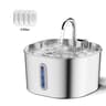 CrystalFlow Stainless Steel Pet Water Fountain 74oz Automatic Drinking Station 9