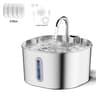 CrystalFlow Stainless Steel Pet Water Fountain 74oz Automatic Drinking Station 8