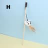 WhiskerChase Wooden Cat Wand Toy With Feather Bell  Mouse Teaser 12