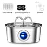 PureStream 32L Stainless Steel Pet Water Fountain For Cats  Dogs With Quiet USB Filter Pump 9