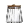Airtight Glass Storage Jar With Wooden Lid For Coffee Beans Tea Sugar Grains And Snacks 6