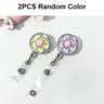 2 Or 5 Pack Retractable Flower Badge Reel With ID Card Holder Clip For Name Tags And Keys 6