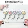 2 Or 5 Pack Retractable Flower Badge Reel With ID Card Holder Clip For Name Tags And Keys 7