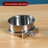 Clip On Stainless Steel Pet Food  Water Bowl For Rabbit Bird Hamster  Small Animals 7