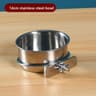 Clip On Stainless Steel Pet Food  Water Bowl For Rabbit Bird Hamster  Small Animals 8