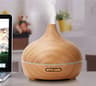 500ml Ultrasonic Essential Oil Diffuser  Wood Grain Aroma Humidifier With Remote Control  7Color LE 3