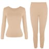 Women Thermal Underwear Set Warm Pajamas Top And Leggings 7