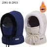 Cold Weather Thermal 3 In 1 Scarf Winter Windproof Hood Hat With Plush Neck Warmer 11