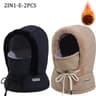 Cold Weather Thermal 3 In 1 Scarf Winter Windproof Hood Hat With Plush Neck Warmer 12