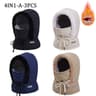 Cold Weather Thermal 3 In 1 Scarf Winter Windproof Hood Hat With Plush Neck Warmer 17