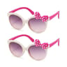 Kids Bow Decor Big Frame Sunglasses Outdoor Party Vacation Travel Glasses 8