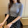 Womens Summer Knit Short Sleeve Blouse Soft Stretch Pullover Top 8
