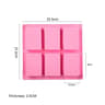 Square Silicone Soap  Baking Mold  6Compartment NonStick Brownie  Cupcake Pan 6