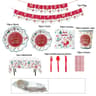 JUSTINLAU Deluxe Christmas Cutlery  Disposable Tableware Set  Festive Plates Cups  Decor 8