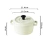 200ML Mini Ceramic Casserole Dish  Oven Safe Ramekin With Lid  Handles 6