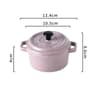 200ML Mini Ceramic Casserole Dish  Oven Safe Ramekin With Lid  Handles 8