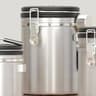 Stainless Steel Coffee Beans Vacuum Storage Jar  Large Capacity Airtight Container With Spoon 8