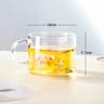 Sanrio Collaboration Transparent Glass Mug  10cm Cute Breakfast Oatmeal Cup With Colored Handle 7