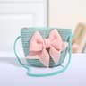 Cute Bow Straw Shoulder Bag And Mini Crossbody Purse For Girls 8