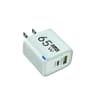 65W DualPort USBA  USBC Fast Charger  PD Quick Travel Adapter For IPhone Samsung  Xiaomi 14