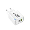 65W DualPort USBA  USBC Fast Charger  PD Quick Travel Adapter For IPhone Samsung  Xiaomi 7