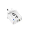 65W DualPort USBA  USBC Fast Charger  PD Quick Travel Adapter For IPhone Samsung  Xiaomi 16