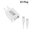 3Port MultiPlug USB  TypeC PD Fast Charger  Quick Charge Adapter For IPhone 16 Samsung And Huawei 15
