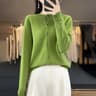 Womens 100 Merino Wool ONeck Cardigan  Premium Buttoned Knitwear For Autumn  Winter 18