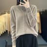Womens 100 Merino Wool ONeck Cardigan  Premium Buttoned Knitwear For Autumn  Winter 21