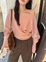300g Thick Batwing Long Sleeve Pullover  Korean Fashion OffShoulder Sweater  Loose Autumn Outwear 8