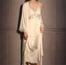Elegant Female Ice Silk Robe Set  Professional HollowOut Lace Nightdress  Silky Loungewear Lingerie 12