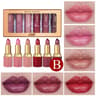 6PCS Gold Bar Tube Matte Lipstick Set  Pearlescent Glitter Velvet Texture Valentines Day Gift 6