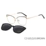 KANSEPT Womens 2In1 Magnetic Polarized Sunglasses And Cat Eye Optical Frame Set 6