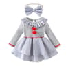 Baby Girl Creepy Clown Cosplay Costume  Premium Layered Gray Joker Dress Romper  Halloween Party Ou 8
