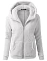 Autumn Winter Warm Hoodie Zipper Coat Solid Soft Fleece Womens Jacket 10