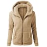 Autumn Winter Warm Hoodie Zipper Coat Solid Soft Fleece Womens Jacket 15