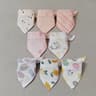 8PCS Baby Triangle Bibs  Burp Cloths Double Layer Cotton Saliva Towels 6
