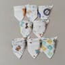 8PCS Baby Triangle Bibs  Burp Cloths Double Layer Cotton Saliva Towels 8