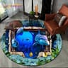 3D Seabed Illusion Dolphin Round Rug  Underwater World NonSlip Floor Mat 6